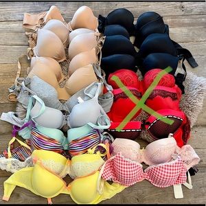 EUC/NWOT Victoria Secret and PINK Bra Bundle 36C/34D Lot of 17